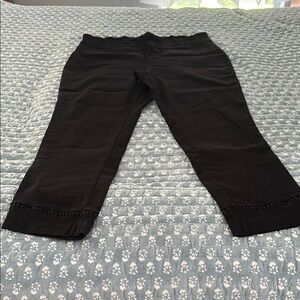 Black Pants with Lace Trim